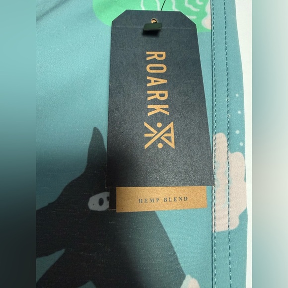 NWT Roark Hemp Blend 18” Men's Graphic Swim Board Shorts - Teal and Yellow 32 - Picture 9 of 15